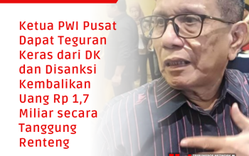 Ketua PWI Pusat Disanksi Kembalikan Uang Rp1,7 Miliar secara Tanggung Renteng, Sekjend dan Bendum Direkomendasi Dipecat
