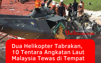 Dua Helikopter Tabrakan, 10 Tentara Angkatan Laut Malaysia Tewas