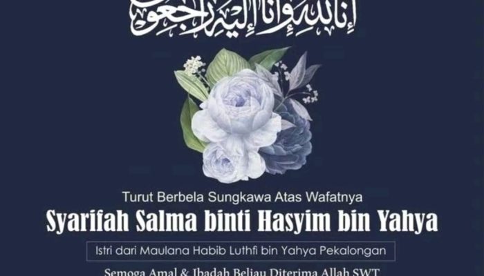 Innalillahi, Syarifah Salma Istri Habib Luthfi bin Yahya Wafat