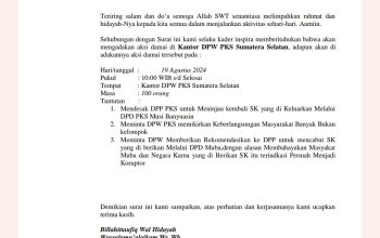 INSPIRA Desak DPP PKS Revisi SK Dukungan Calon Bupati di Muba: Jangan Dukung Calon Mantan Pelaku Korupsi