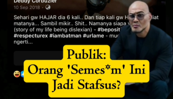 VIRAL! Status Deddy Corbuzier ‘Gue Hajar Dia Sehari 6 Kali’, Publik: Orang ‘Semes*m’ Ini Jadi Stafsus?