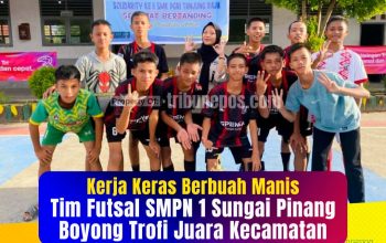Kerja Keras Berbuah Manis, Tim Futsal SMPN 1 Sungai Pinang Boyong Trofi Juara Kecamatan