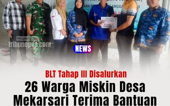 26 Warga Miskin Mekarsari Terima Bantuan BLT Tahap III, Ini Pesan Camat Febrina Mudianti