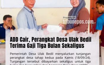 ADD Cair, Perangkat Desa Ulak Bedil Terima Tunjangan Gaji Tiga Bulan Sekaligus
