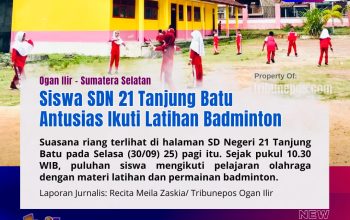 Siswa SDN 21 Tanjung Batu Antusias Ikuti Latihan Badminton di Jam Olahraga