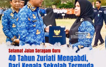 40 Tahun Zuriati Mengabdi, Dari Kepala Sekolah Termuda hingga Purnabakti ‘Selamat Jalan Seragam Guru’