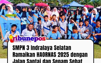 SMPN 3 Indralaya Selatan Ramaikan Haornas 2025 dengan Jalan Santai dan Senam Sehat