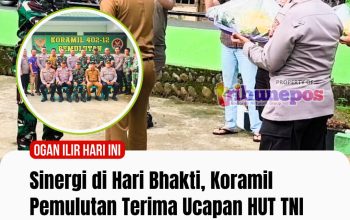 Sinergi di Hari Bhakti, Koramil Pemulutan Terima Ucapan HUT TNI dari Kapolsek dan Camat