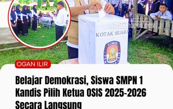 Belajar Demokrasi, Siswa SMPN 1 Kandis Pilih Ketua OSIS 2025-2026 Secara Langsung