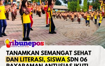 Tanamkan Semangat Sehat dan Literasi, Siswa SDN 06 Payaraman Antusias Ikuti Senam Bersama