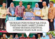 ‘Sedekah Perusuran’ Desa Tanjung Baru Sabet Juara I Stand Budaya Festival Literasi Ogan Ilir 2025