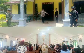 Brimob Kompi 2 Batalyon C Pelopor Sterilisasi Gereja Katolik Stasi Hati Kudus Yesus Jelang Ibadah Natal