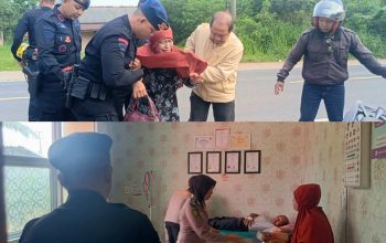 Kecelakaan Lalu Lintas di Payakabung, Dua Korban Dievakuasi Personel Brimob