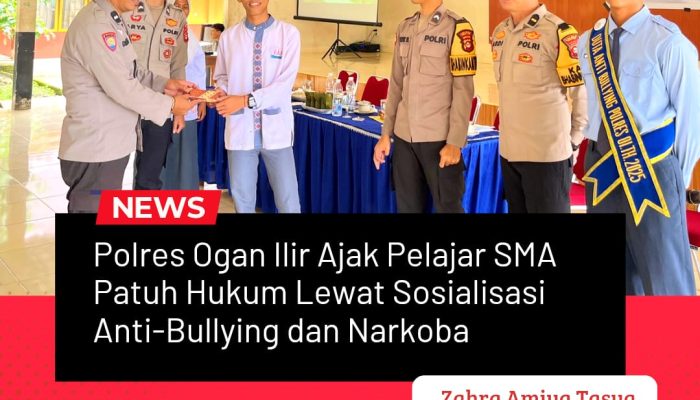 Polres Ogan Ilir Ajak Pelajar SMA Patuh Hukum Lewat Sosialisasi Anti-Bullying dan Narkoba