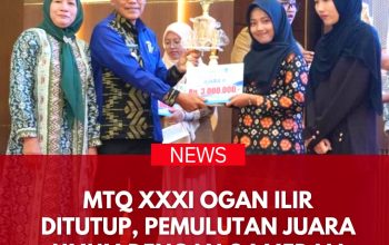MTQ XXXI Ogan Ilir Ditutup, Pemulutan Juara Umum dengan 24 Medali