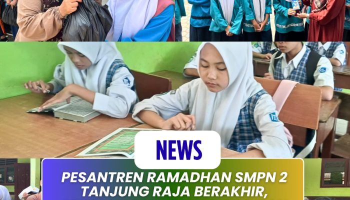 Pesantren Ramadhan SMPN 2 Tanjung Raja Berakhir, Sekolah Salurkan Infaq dan Apresiasi Siswa