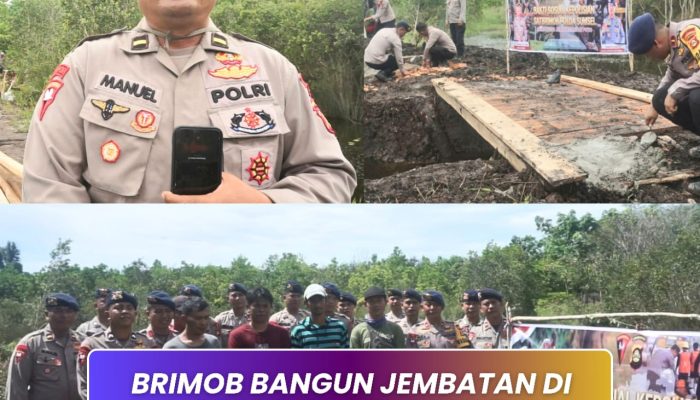 Brimob Bangun Jembatan Desa Belanti, Wujud Dukungan Pemerataan Pembangunan