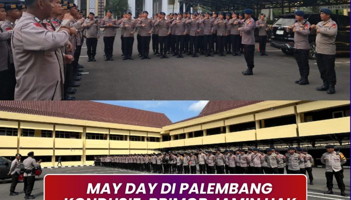 May Day di Palembang Kondusif, Brimob Jamin Hak Buruh Tetap Aman Disuarakan