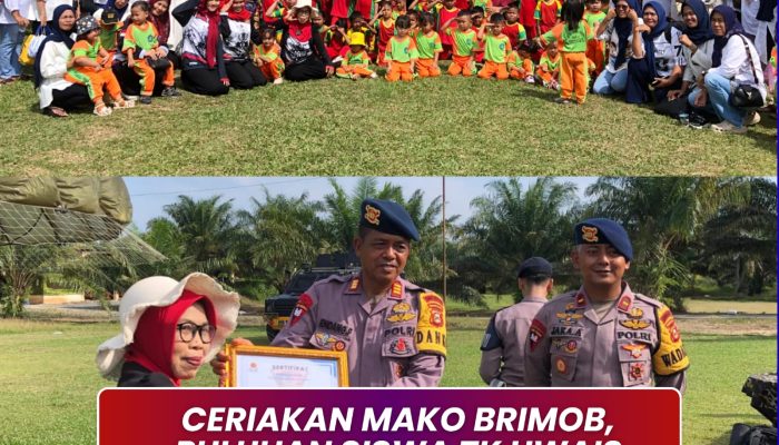 Ceriakan Mako Brimob, Puluhan Siswa TK Uwais Al-Qorni Kunjungi Kompi 2 Batalyon C Pelopor
